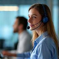 Customer service agent at work